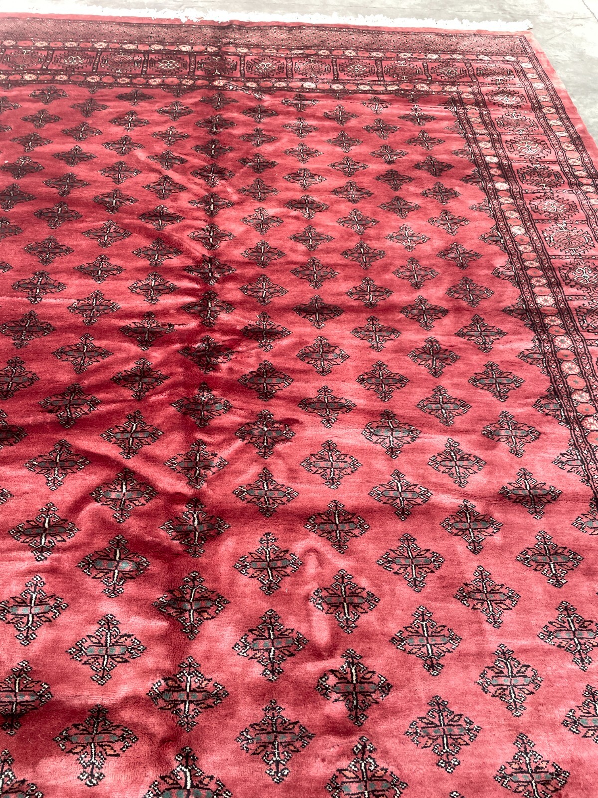 Hand-Woven Wool and Silk Princess Bokhara Area Rug