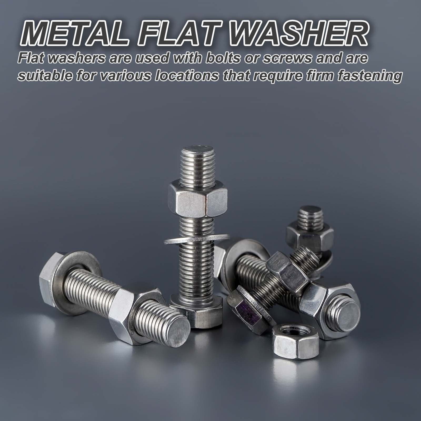 100Pcs #4 Flat Washer 304 Stainless Steel Round Spacers 1/8″ ID x 1/3″ OD