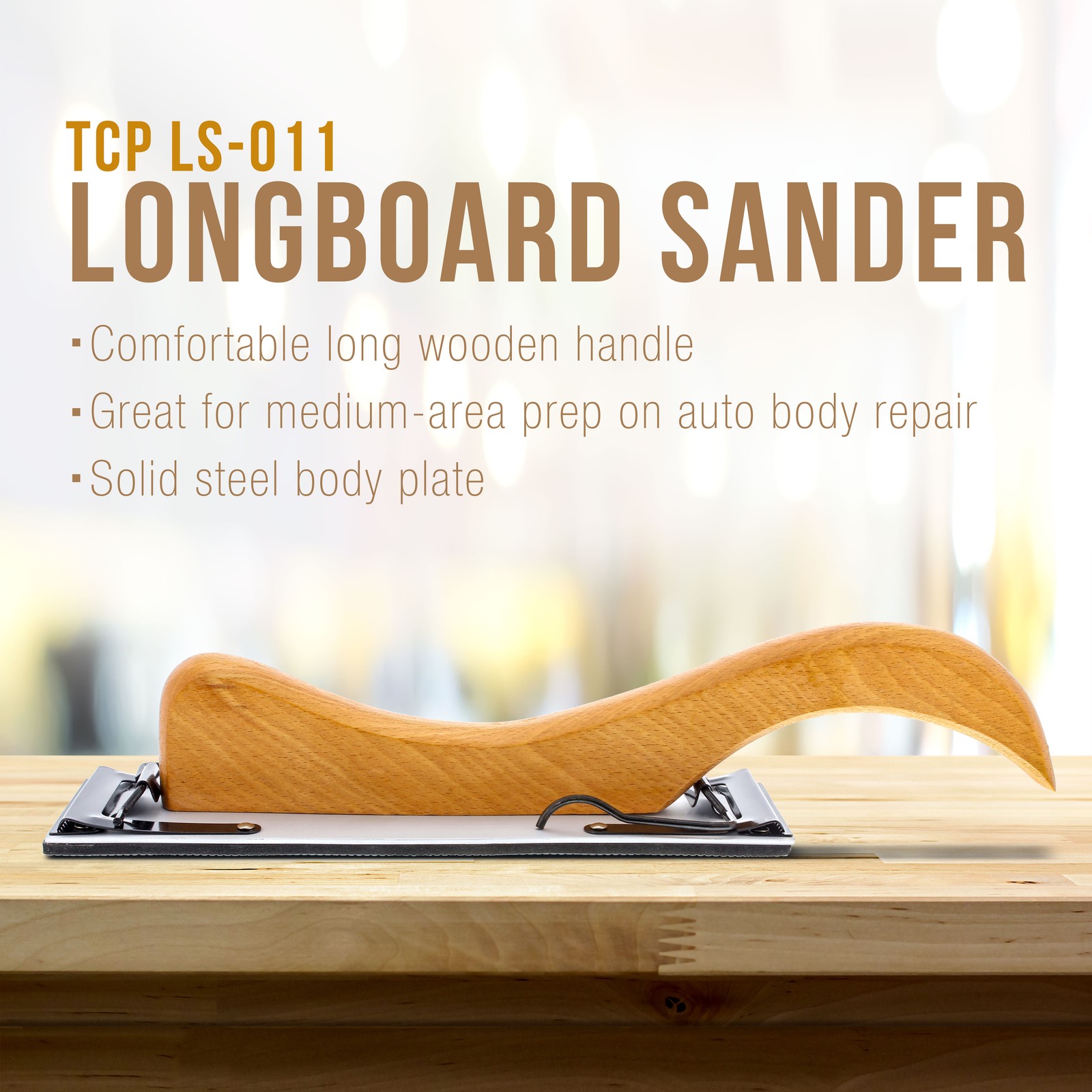 Wooden Handle Longboard Hand Sander For PSA Sandpaper 10-3/4″ X 2-3/4″