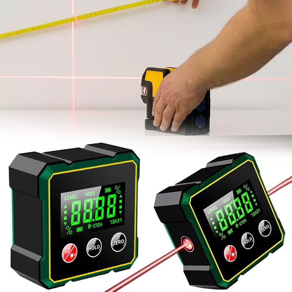 Digital Angle Finder with Electronic Laser 4-side Strong Magnetic Angle Gauge