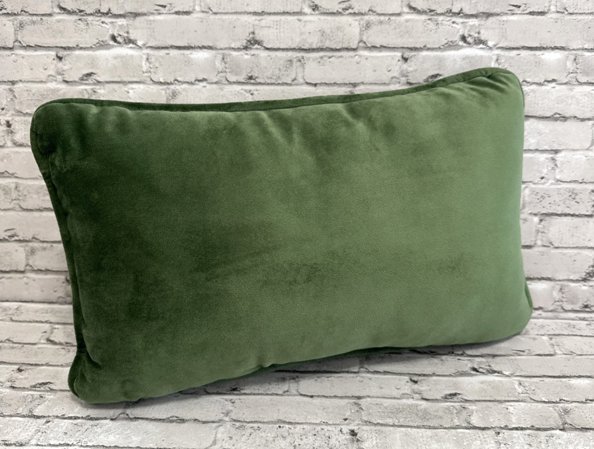 Needlepoint Decorative Throw Pillow Rectangular Green Ivory Zebra JUST NOT TO ME