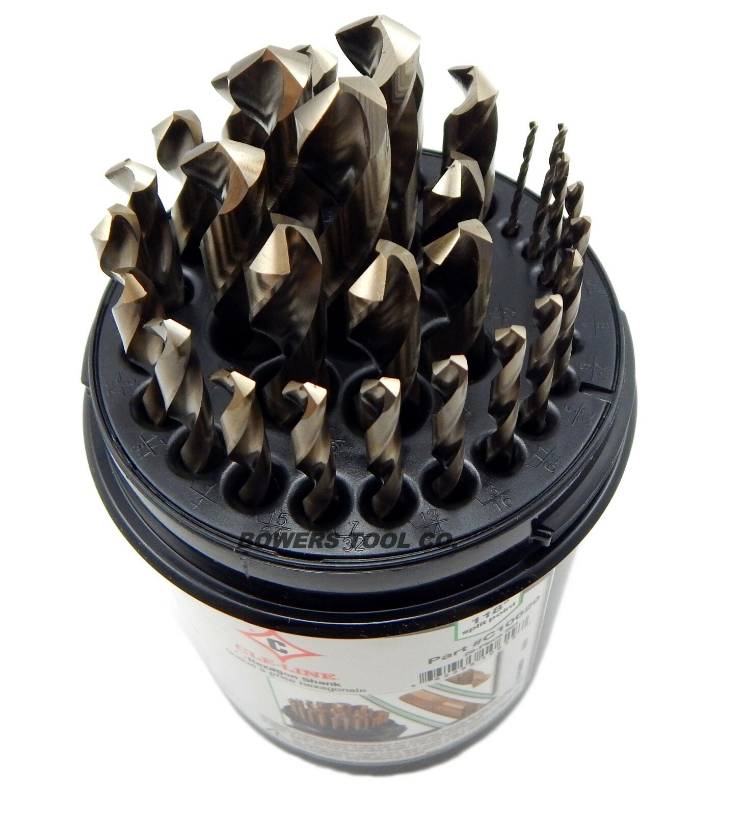 Cle Line 29pc COBALT M42 Hex Shank Drill Bit Set 1/16-1/2 Jobber Lengths USA