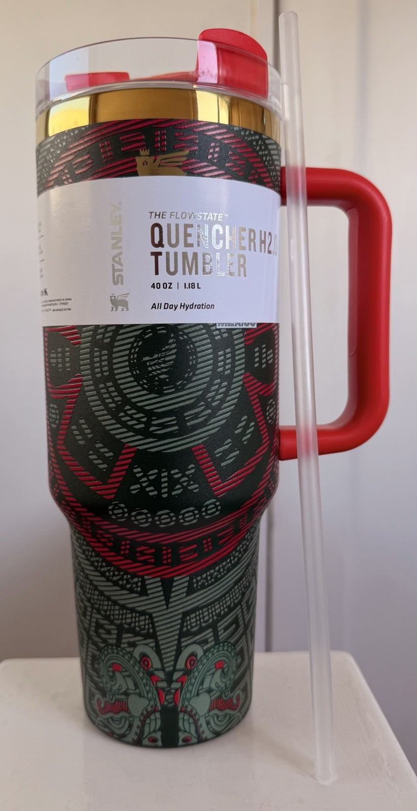Stanley Quencher 40oz Tumbler with red handle 2026 Mexico