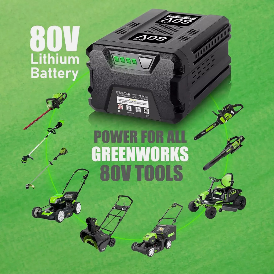 5.0Ah FOR Greenworks 80V Lithium Ion Rechargeable Li-ion Battery BAB727 GBA80200