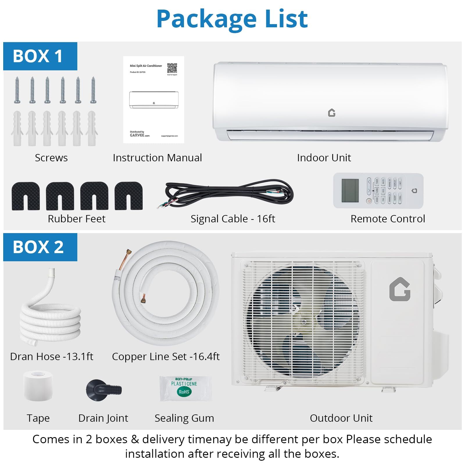 12000 BTU Mini Split Air Conditioner Heat Pump Ductless AC Cool Up to 750 Sq. Ft