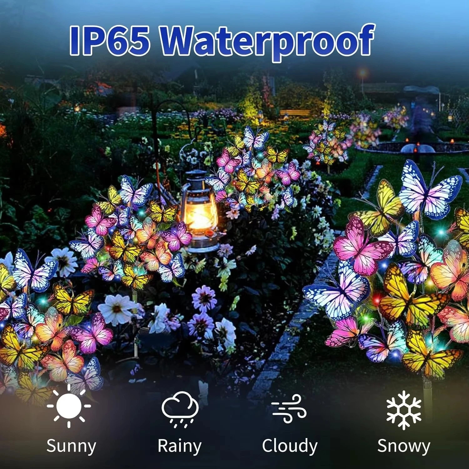Butterfly Solar Stake Lights Outdoor Garden landscape Lamp Decor Waterproof