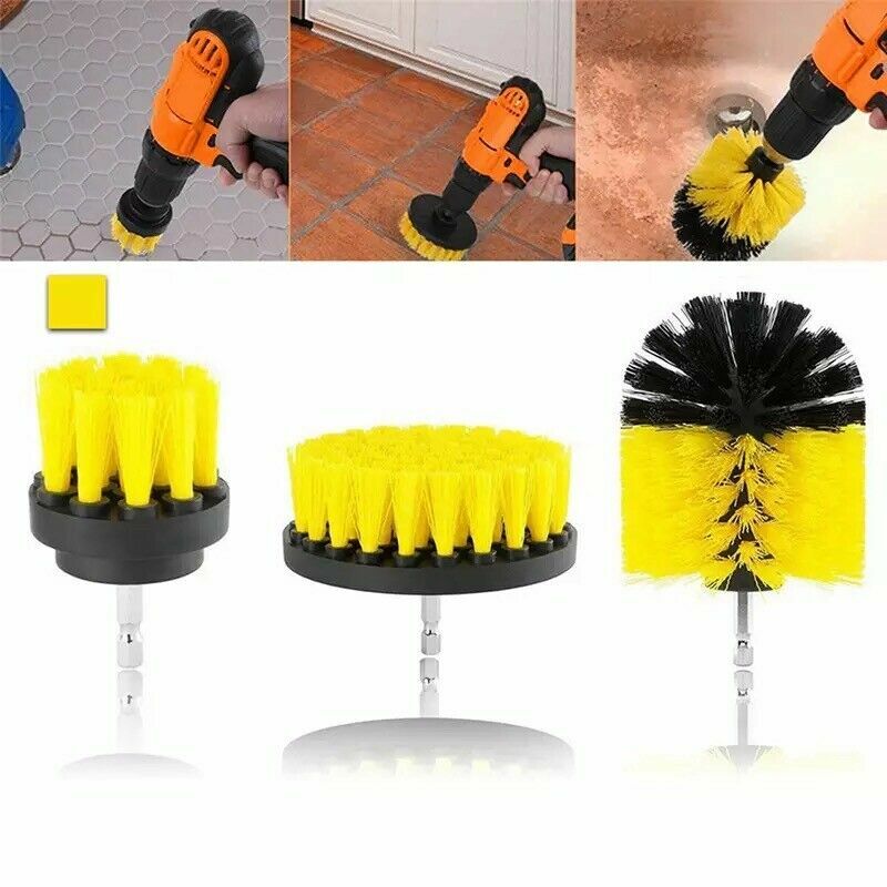3PCS Drill Brush Power Scrubber Drill Attachments For Carpet Tile Grout Cleaning