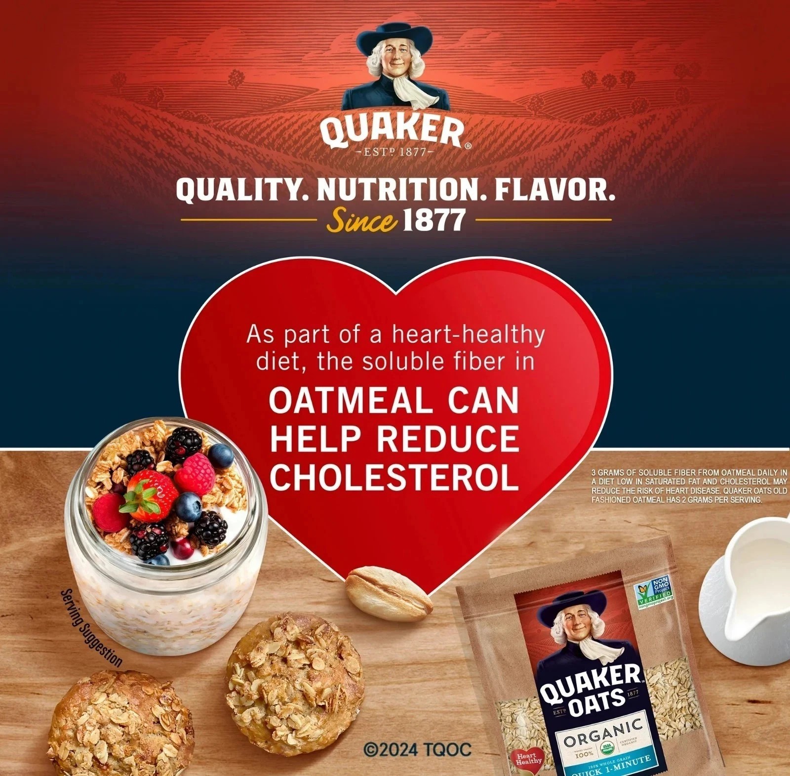 Quaker Quick 1-Minute Oats – 42 oz Canister of Quick-Cooking Oatmeal