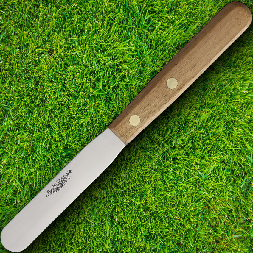 Ontario Spatula Kitchen Knife 4 Polished Stainless Steel Blade Brown Wood Handle