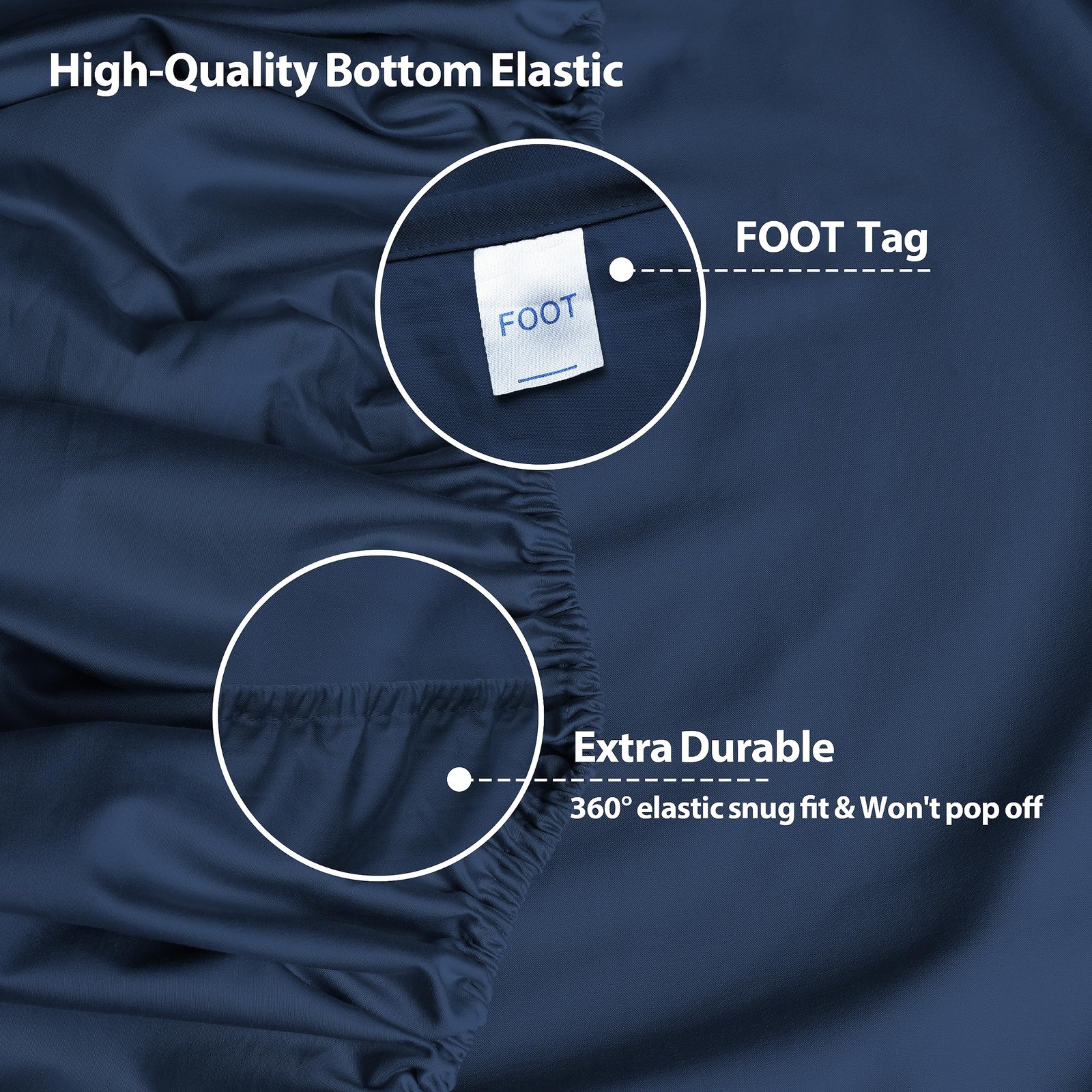 King Size Fitted Sheet Only Navy Blue, 100% Egyptian Cotton 600 Thread Count,…