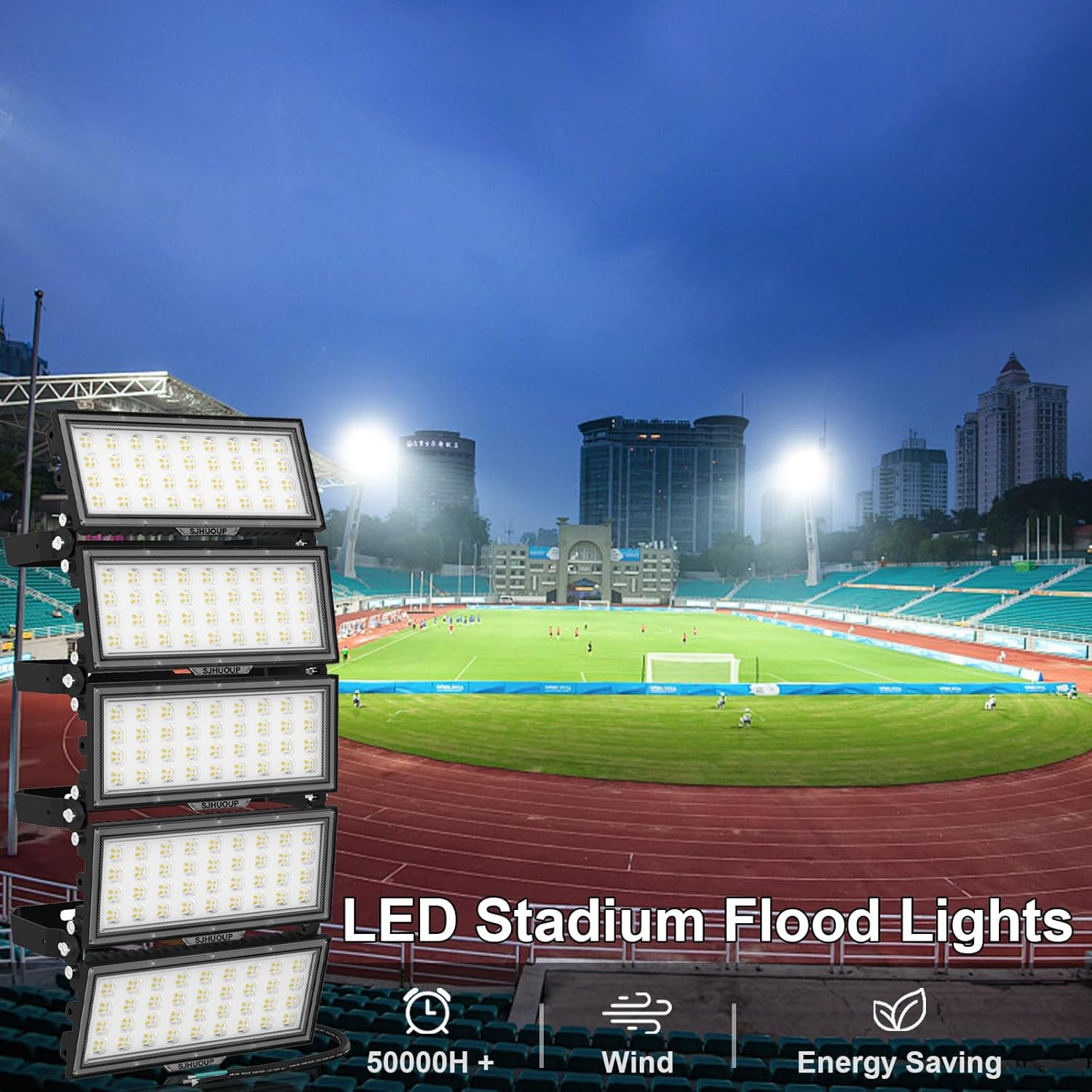 500W LED Stadium Flood Light, 65000LM, IP67 Waterproof, Adjustable Angle