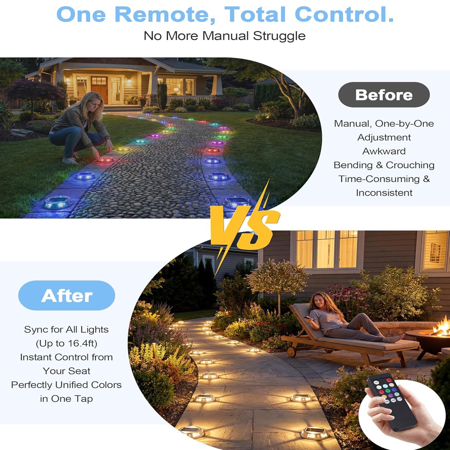 9 in 1 Solar Driveway Lights w/ Remote Outdoor Marine Dock Deck Pathway Lamps