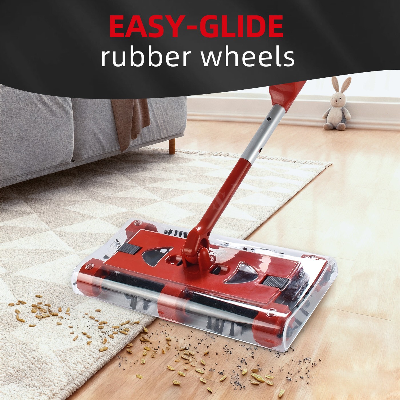 Swivel Sweeper Cordless Vacuum Lightweight 4000 RPM 360 Swivel Rechargeable Quad