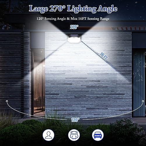Solar Motion Sensor Wall Lights 12 Pack 178 LEDs 270 Degree Wide Angle