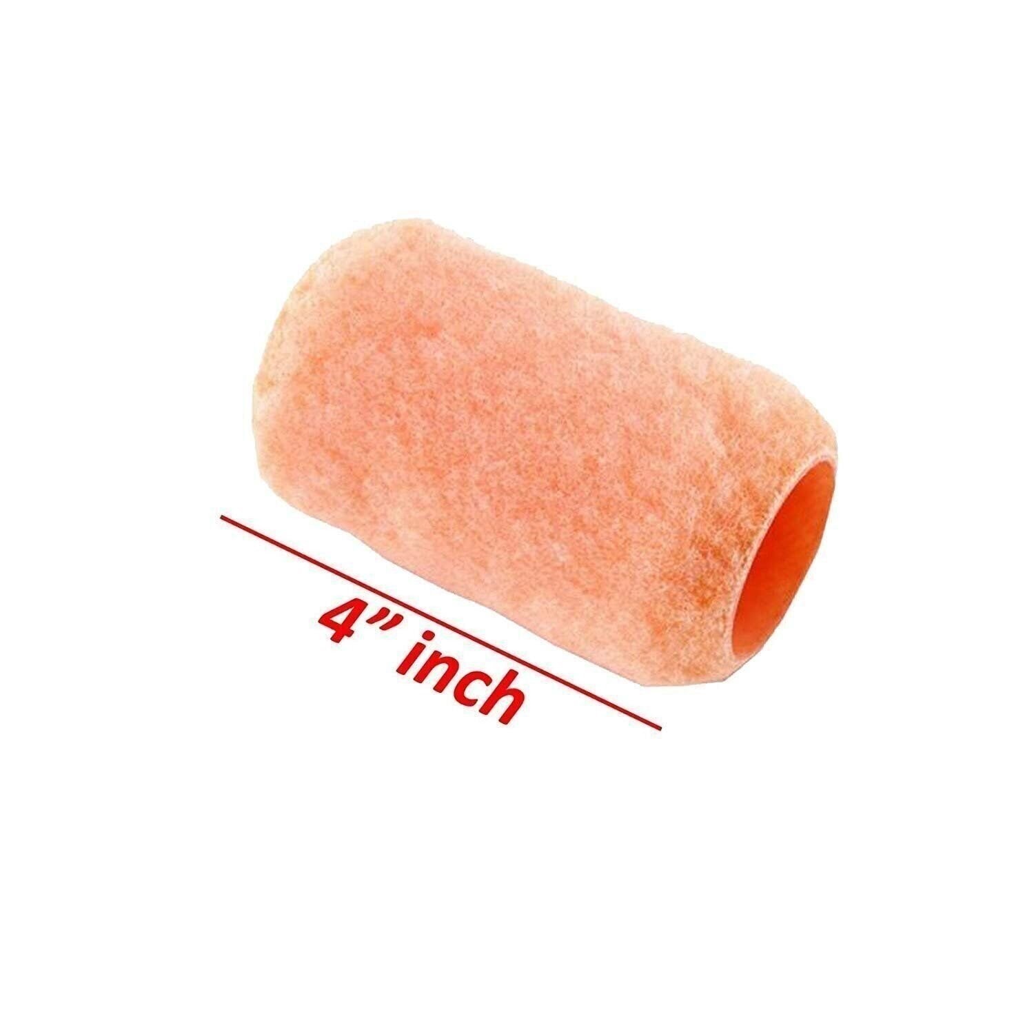 Reusable Paint Roller Covers 4″ x 3/8″ Nap Washable PVC Plastic Core Refill Bulk