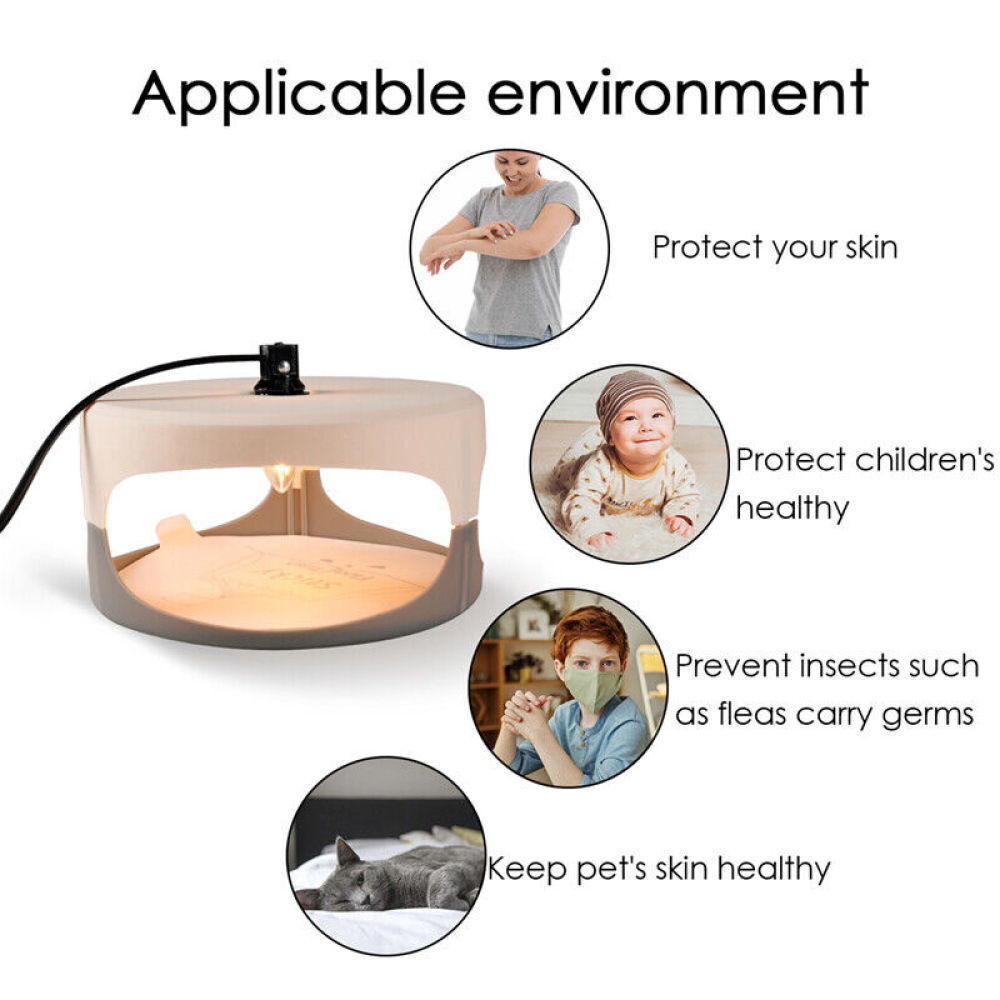 Flea Traps for Inside Your Home with 2 Sticky Disc & 2 Bulbs & 1 Electric Wires