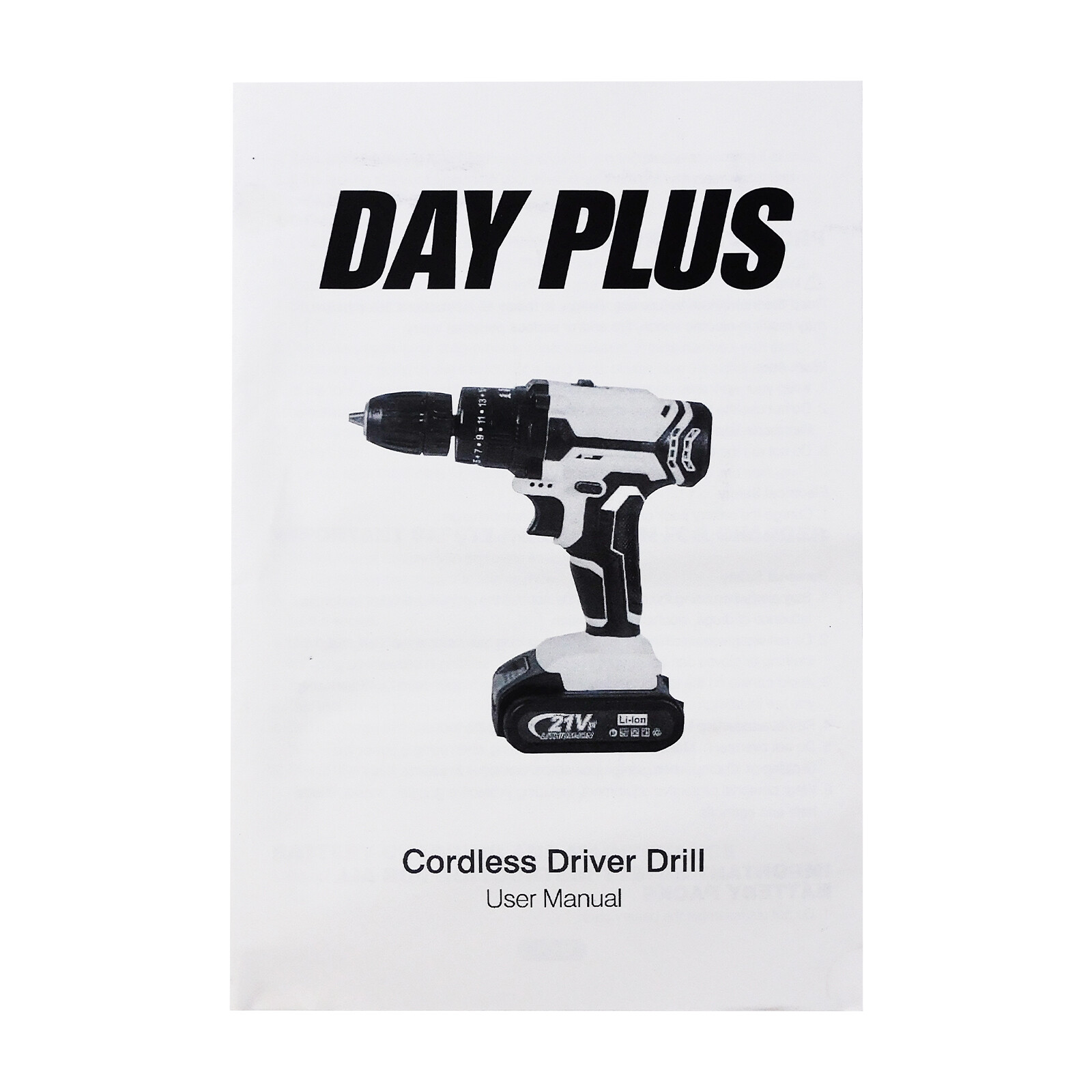 Heavy Duty 21V Cordless Combi Drill Driver Screwdriver Dual Speed Drills Light