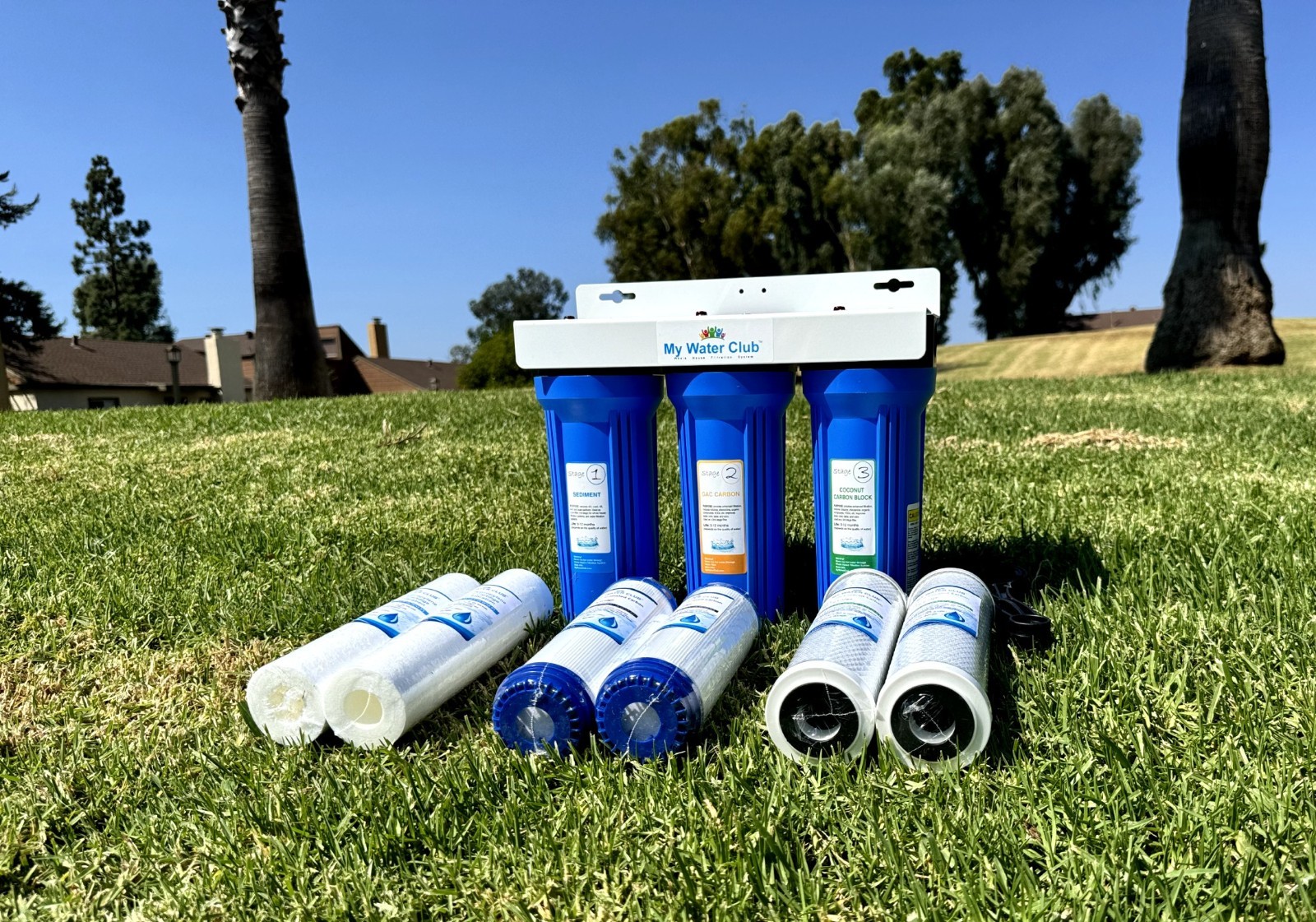 3-Stage Whole House Water Filtration System, 3/4″ Port with 2 extra filter set