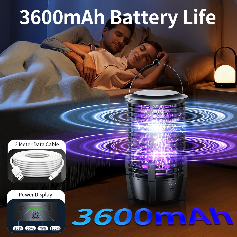 Electric Mosquito Insect Fly Bug Zapper Killer LED Light Trap Lamp Rechargeable