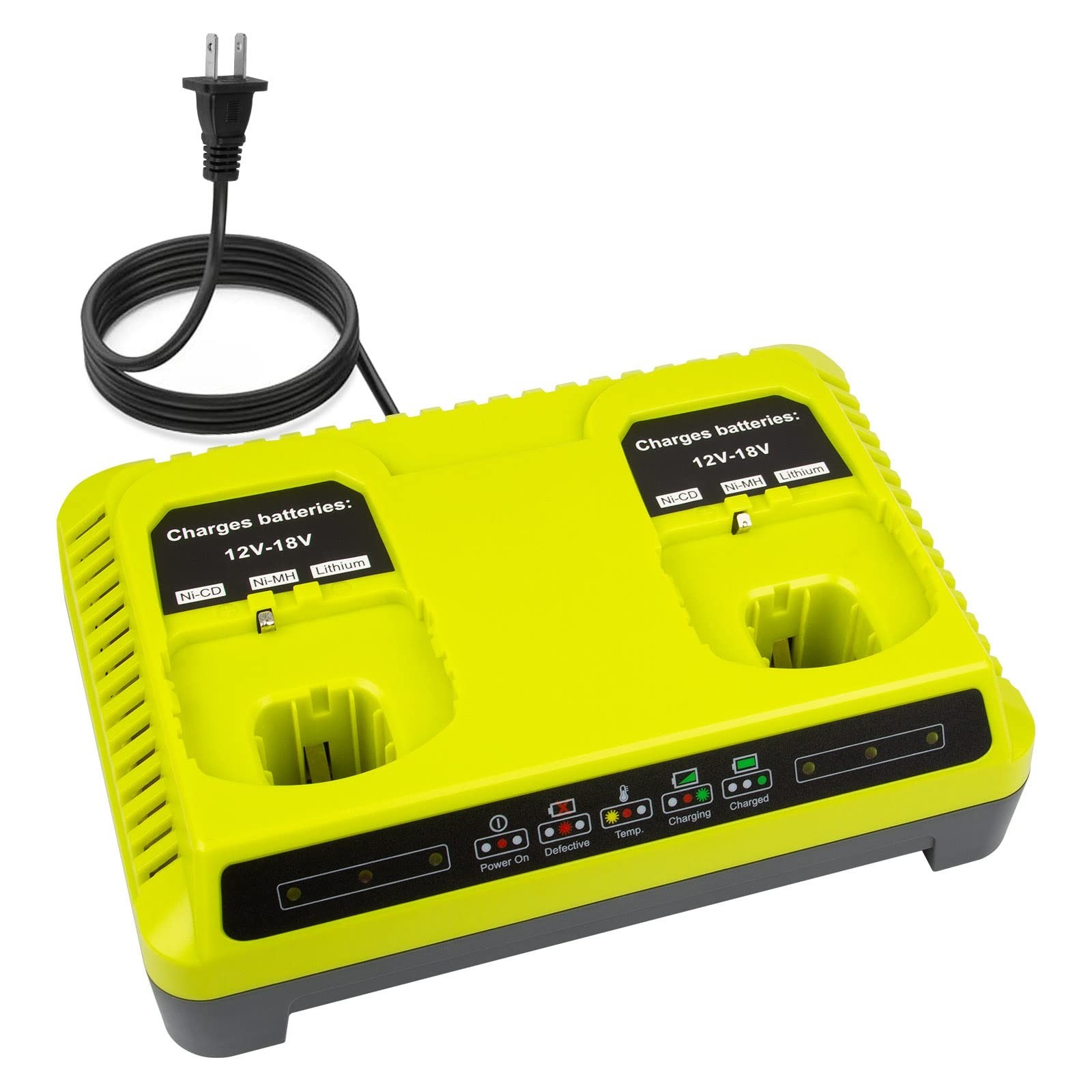 2 Ports P117 Replacement Ryobi Dual Charger for Ryobi 18v Battery ONE+ P117 P…