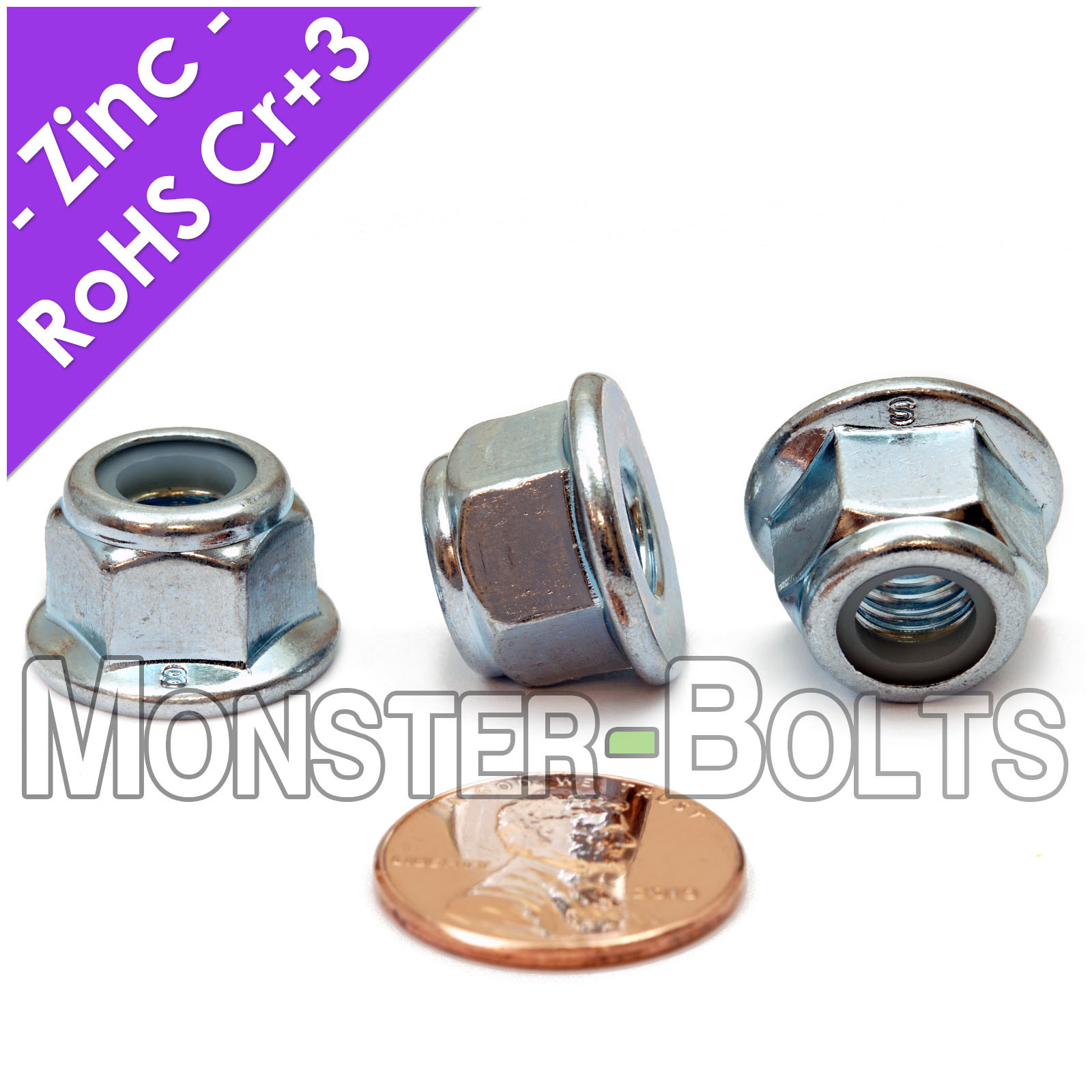 Nylon Insert Hex Flange Lock Nut Prevailing Torque DIN 6926 Zinc CL 8 M5 M6 M8