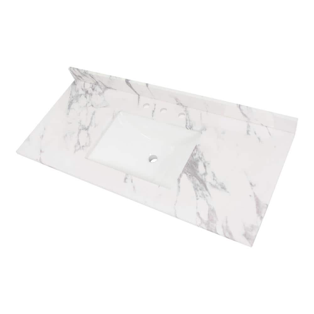 Home Decorators Collection 49 in. W x 22 in. D Engineered Stone Composite White