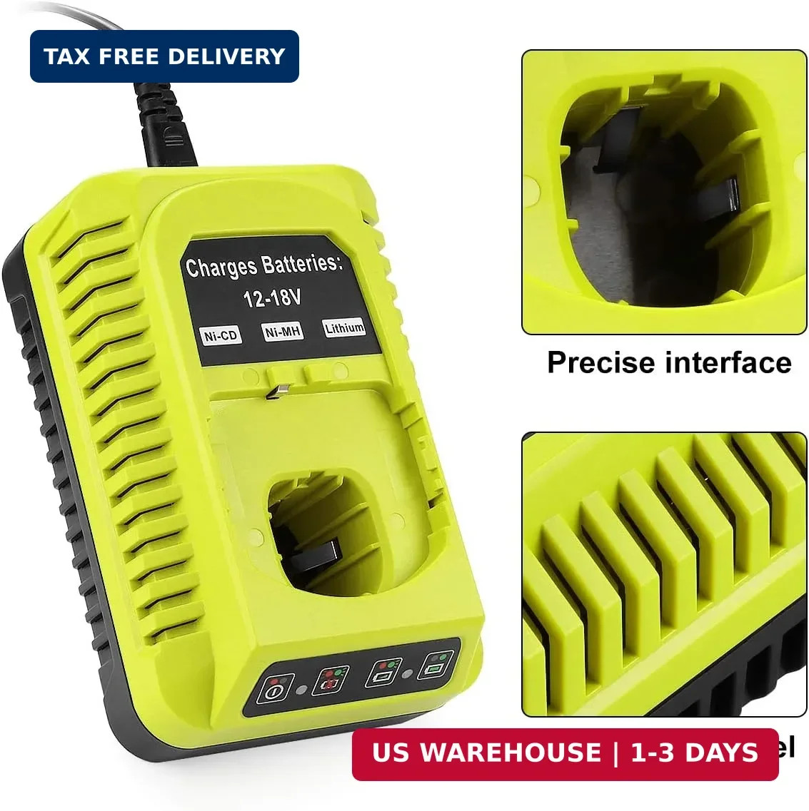 Energup 18V P117 Replacement Ryobi Charger for Li Ni-cad Ni-Mh Battery, for 18V