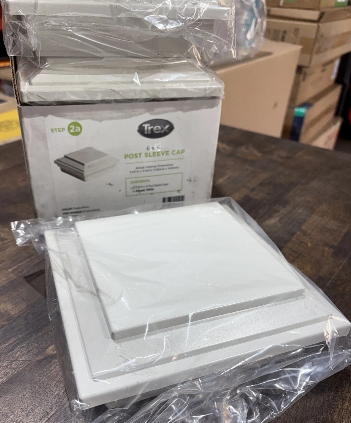 TREX DECKING TRANSCEND 6 X 6 CLASSIC WHITE FLAT POST SLEEVE CAP