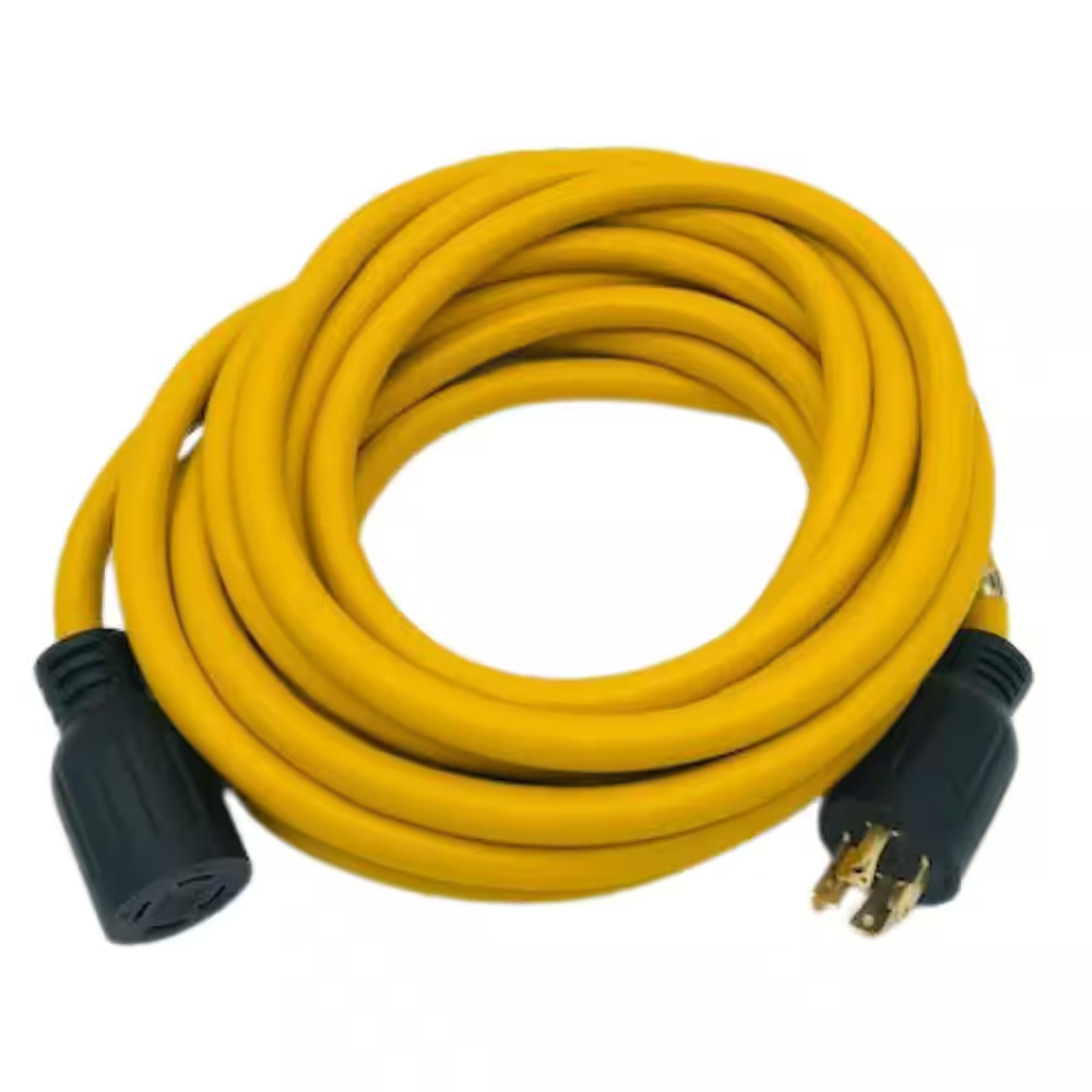 25 Ft. SJT 30 Amp 125/250-Volts NEMA 14-30P to 14-30R Generator Extension Cord