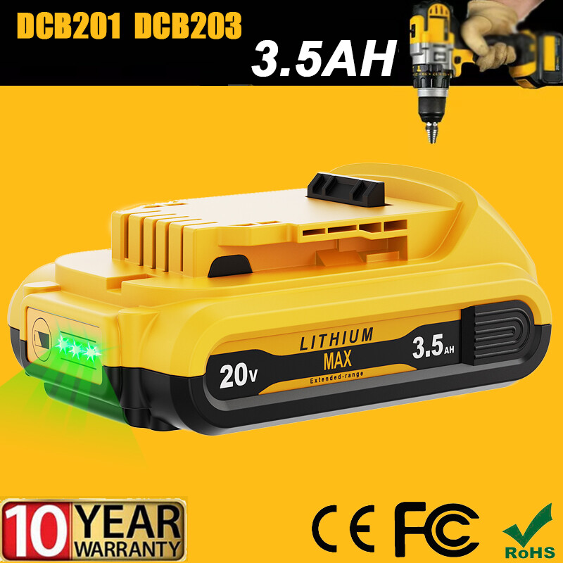 Pack For DEWALT DCB207 20V 20Volt Max Lithium-Ion Compact Battery DCB203 DCB201