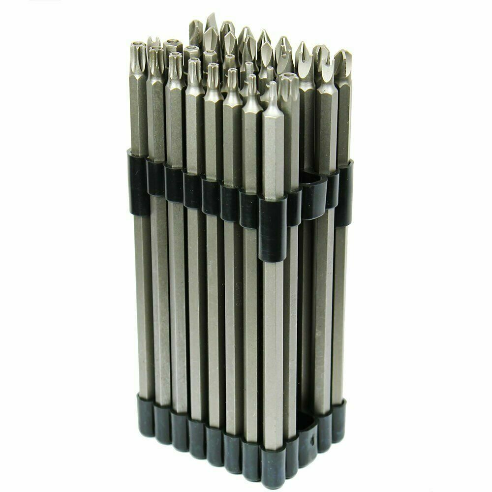 32PC Extra Long 6″ Security Bit Tamperproof Set Hex Torx Star Pozi Tri-Wing