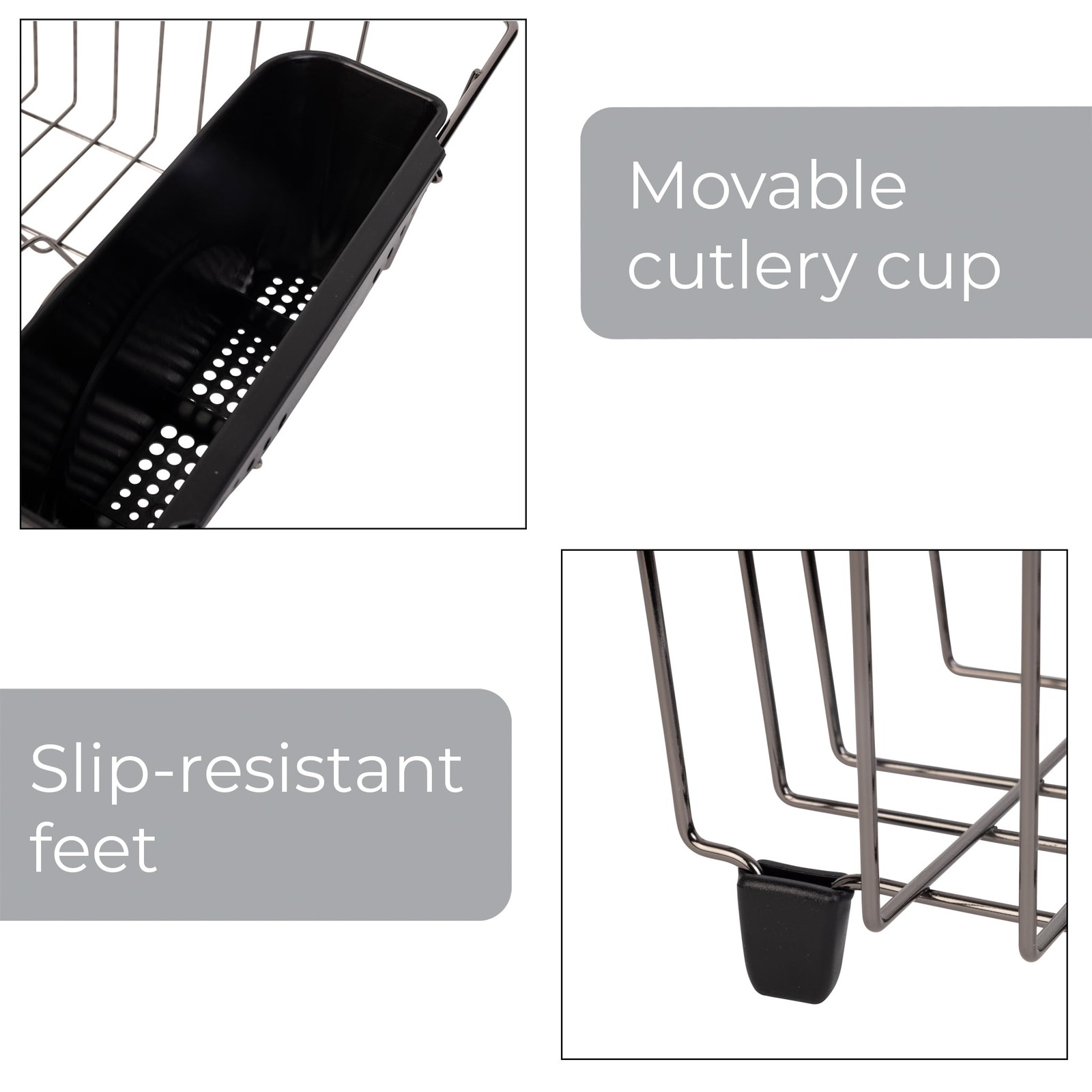 Small Dish Drainer Rack – Chrome/Black