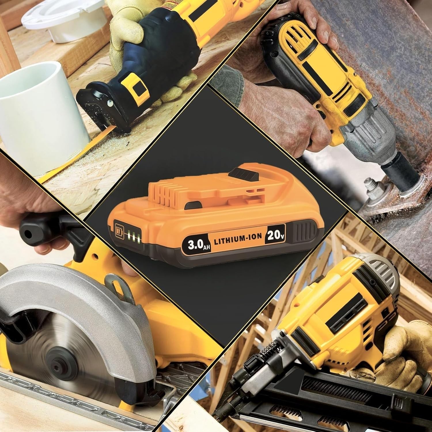 2Packs Dewalt 20V 3.0Ah Lithium-Ion Battery DCB203 Replacement for 20V MAX Tools