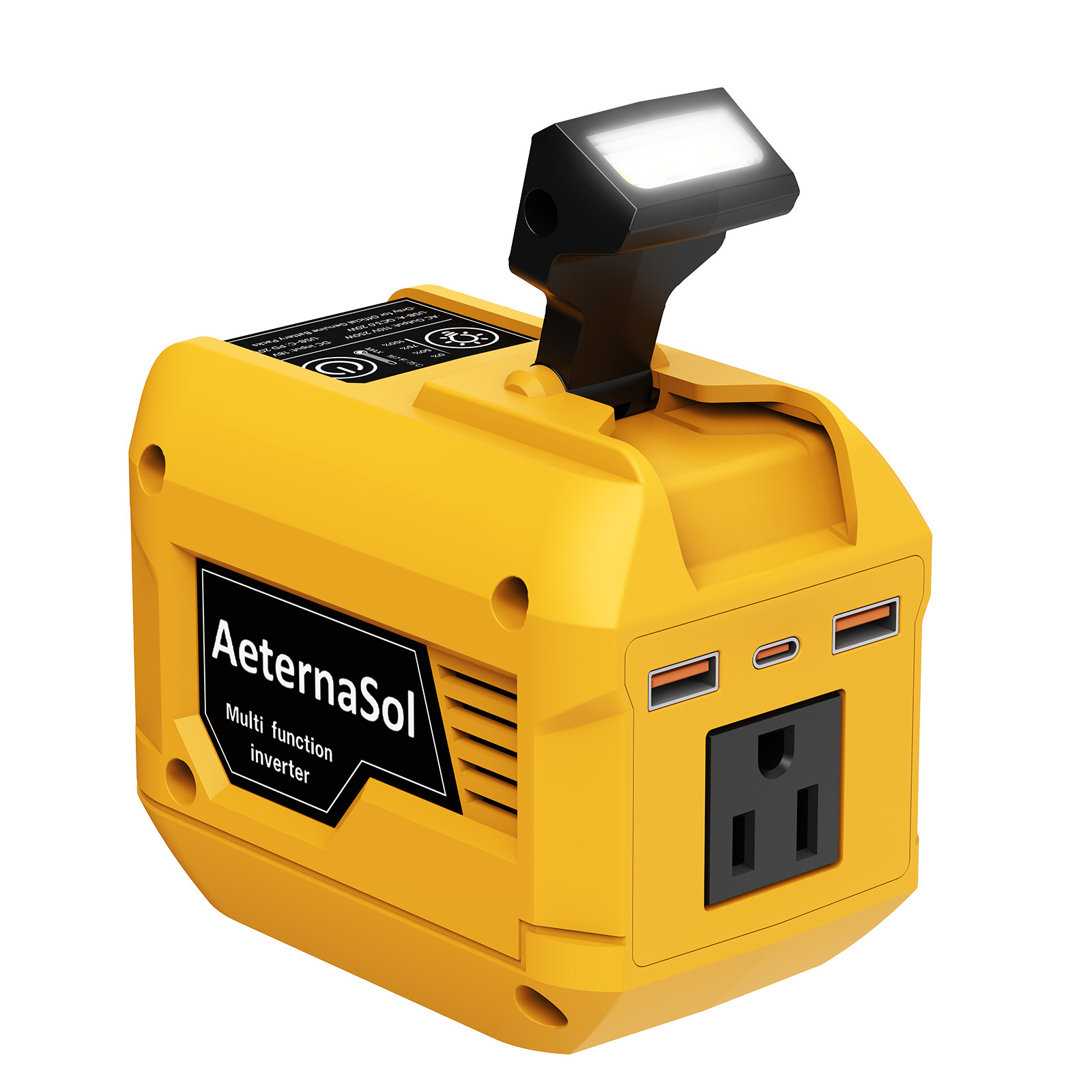 220W Power Inverter Portable Power Station for Dewalt 20V 110V AC Outlet USB-C