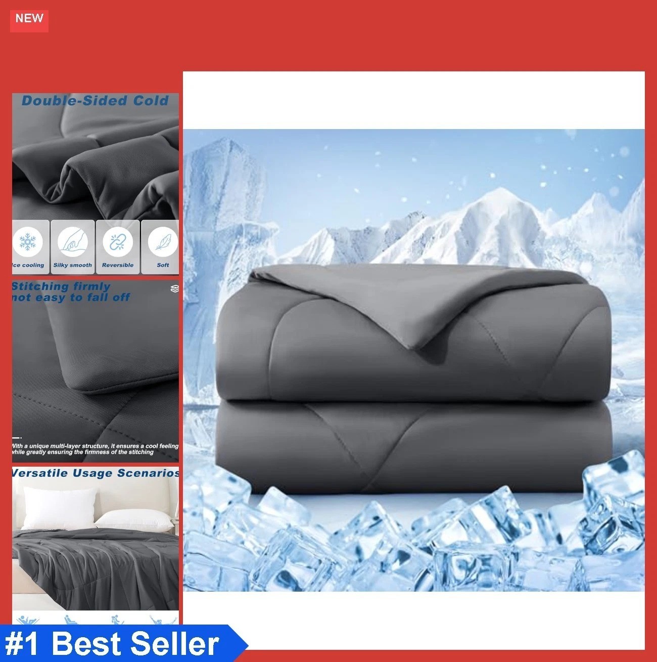 Cooling Comforter Queen Size Double Sided Ice Blanket for Hot Sleepers