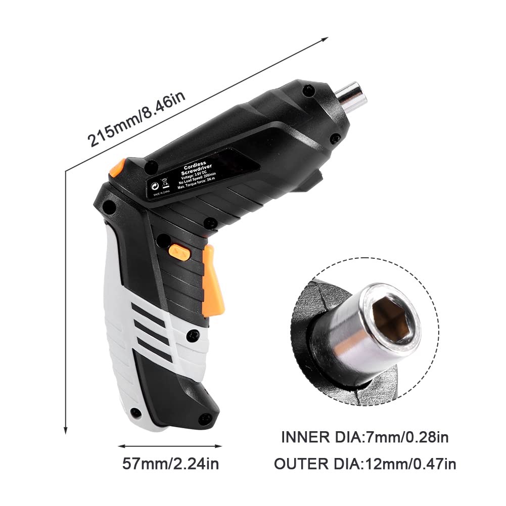 Cordless Screwdriver Set, 3.6V 1300mAh Mini Power Screwdriver, USB Rechargeab…