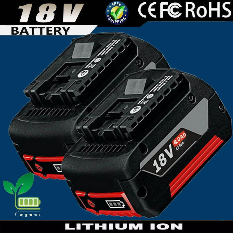 2PACK 18V Battery For Bosch 18 VOLT 8.0AH Li-ion BAT609 BAT610G BAT618 24618-01