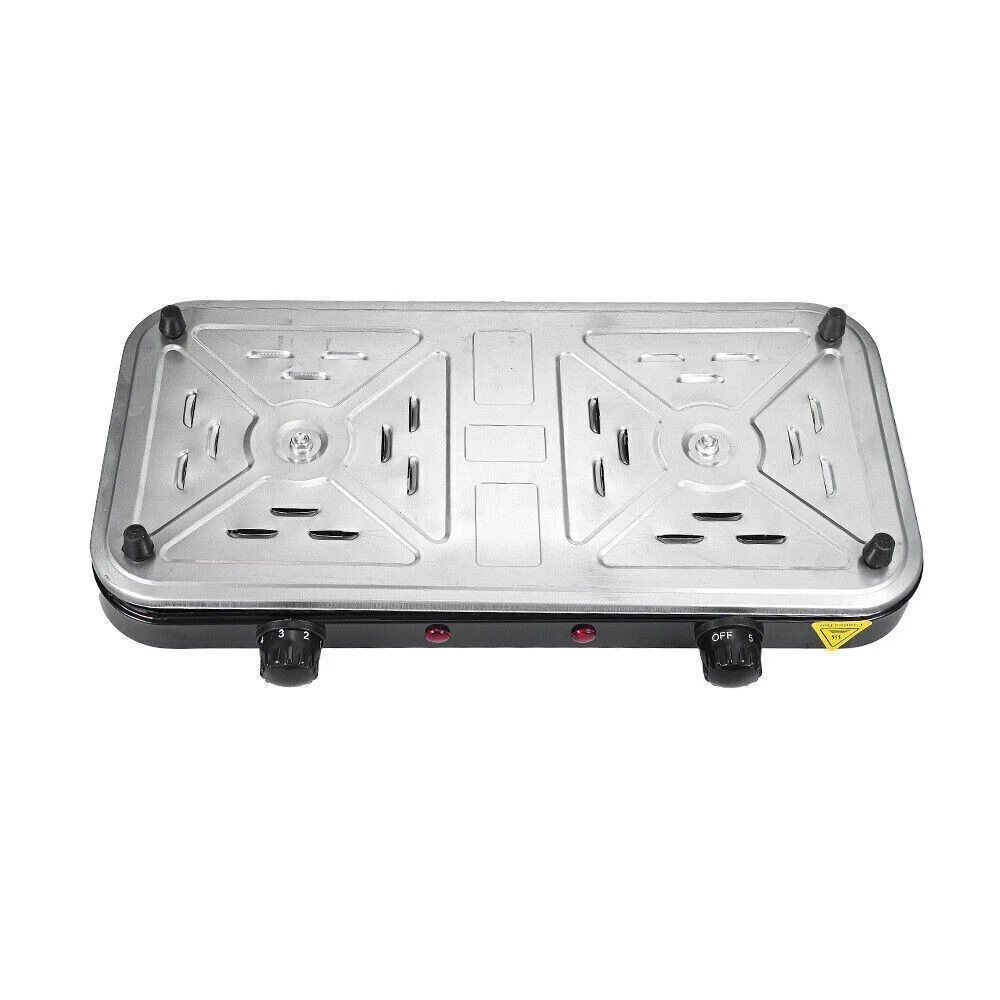 Portable Kitchen Electric Double Burner Hot Plate Cooktop Cooking Stove 2000W