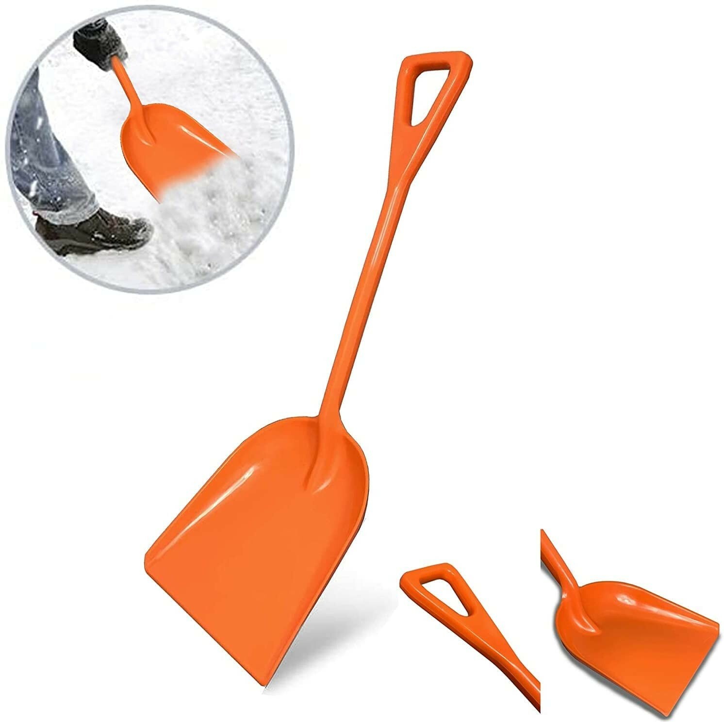 2Pack Ashman Plastic Snow Shovel with Durable Multi-Purpose Snow Plastic Shovel