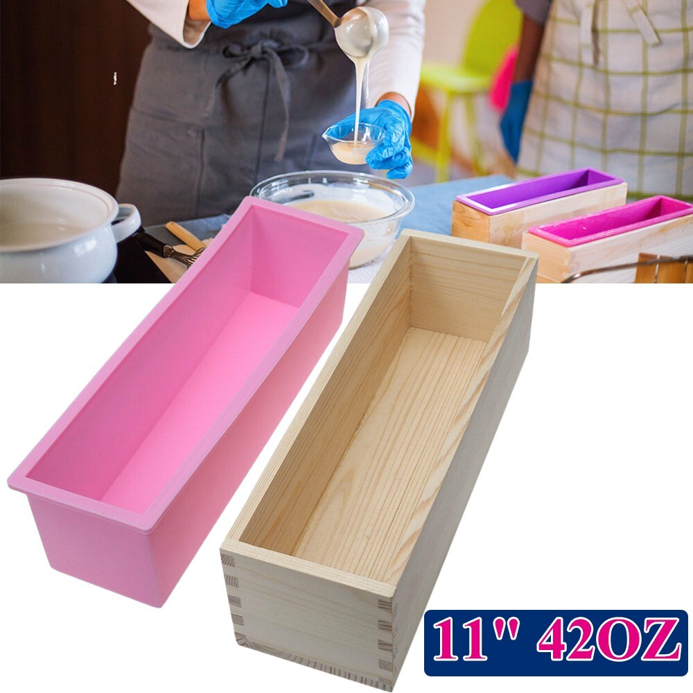 11″ 42oz Silicone Soap Mold Rectangle Soap Baking Cake Mould DIY Handmade Tool