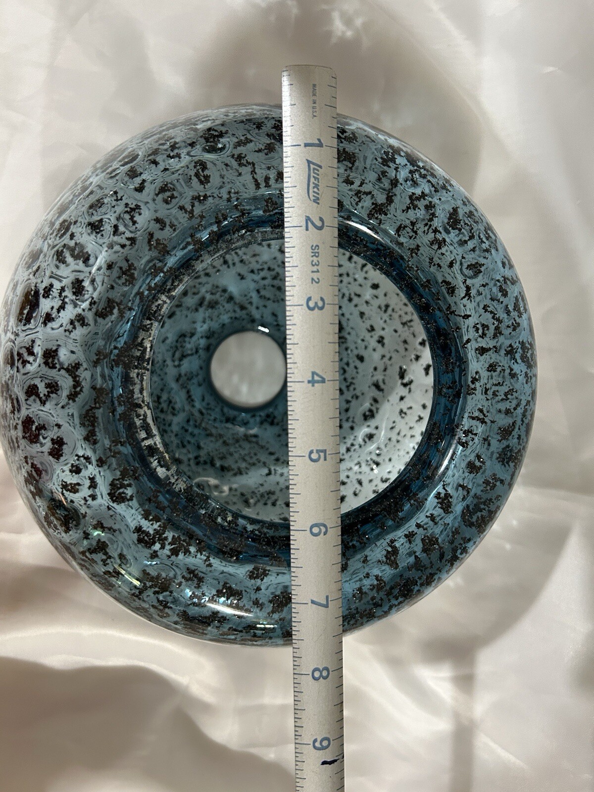 Hand Blown Dimpled Glass Pendant Light Blue Brushed Nickel Any Room