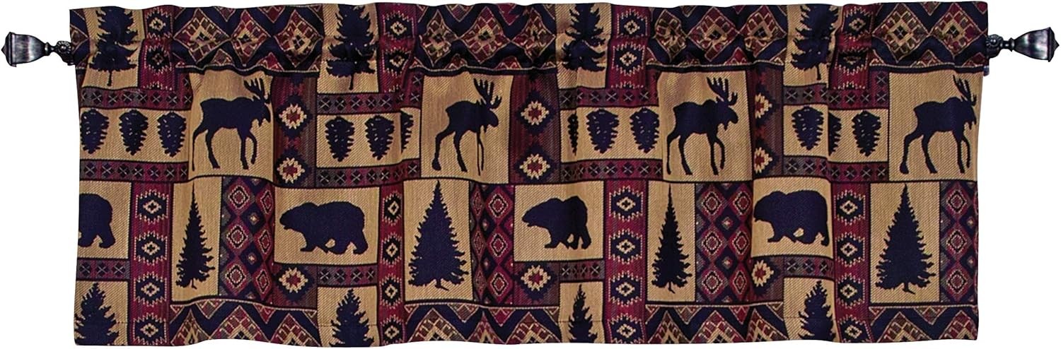 Cabin Pine Lodge Wildlife Window Valance for Any Room
