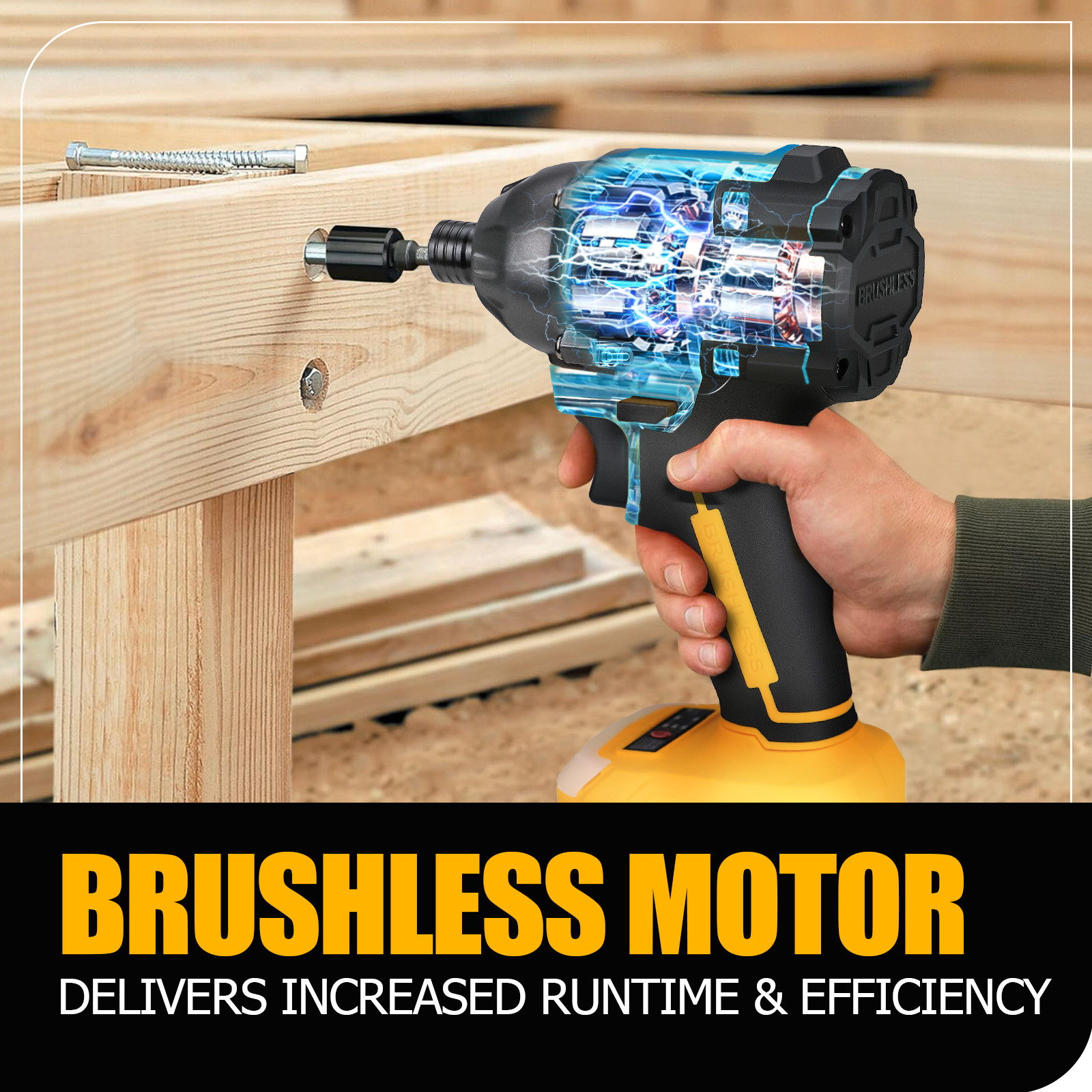 Brushless Cordless Impact Driver For Dewalt 20V Max Battery 1/4″ Compact 2 Speed