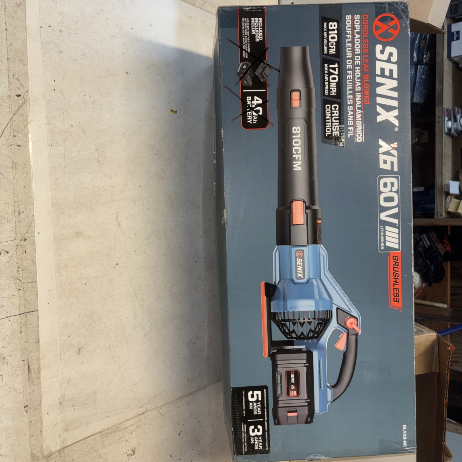 (NEW) Senix 60v Blower 810cfm 170mph. Battery And Charger Not Included. NB 0001