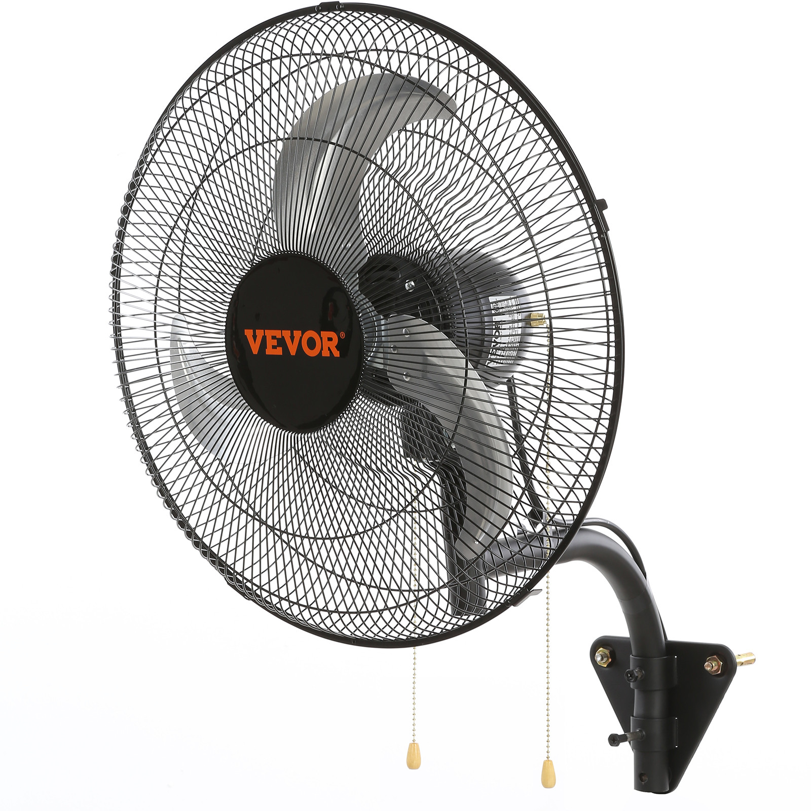 VEVOR Industrial Wall Mount Fan Oscillating Metal Fan 17.5” 3 Speed Ventilation
