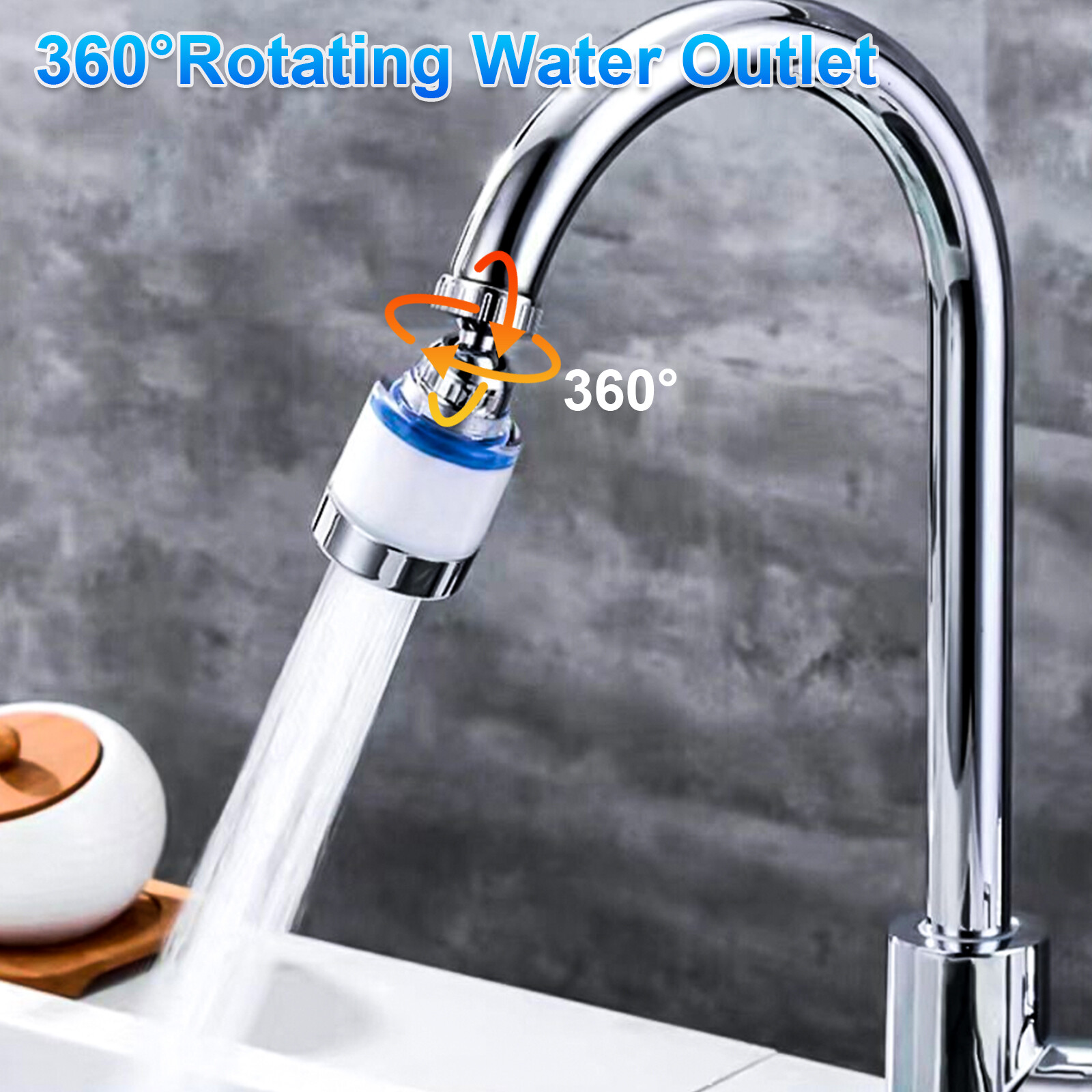 2/4Set Faucet Water Filter Tap Filtration Kitchen Sink Mount Purifier 360°Rotate