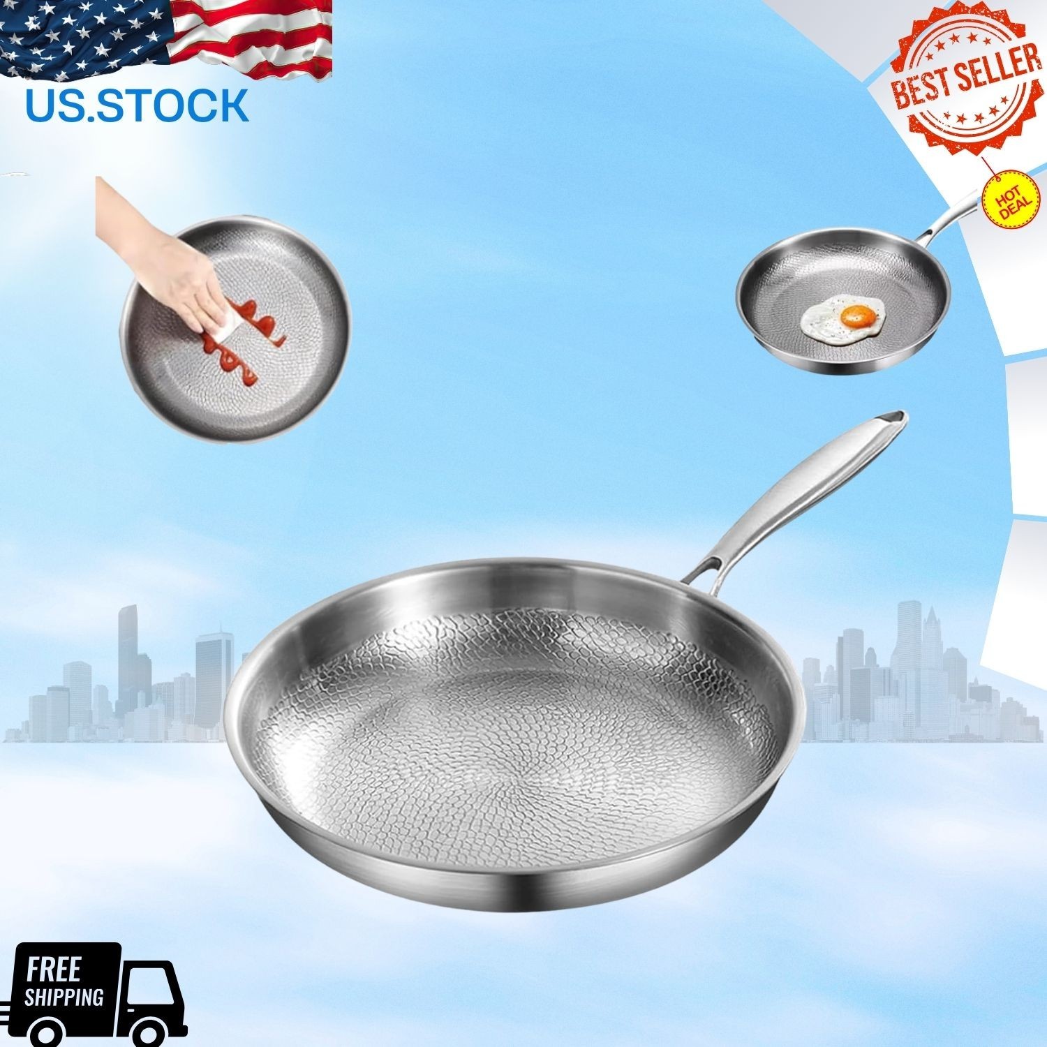Titanium Hammered Pan Pro 2025 Non-Stick Scratch-Resistant Even Heat Pan