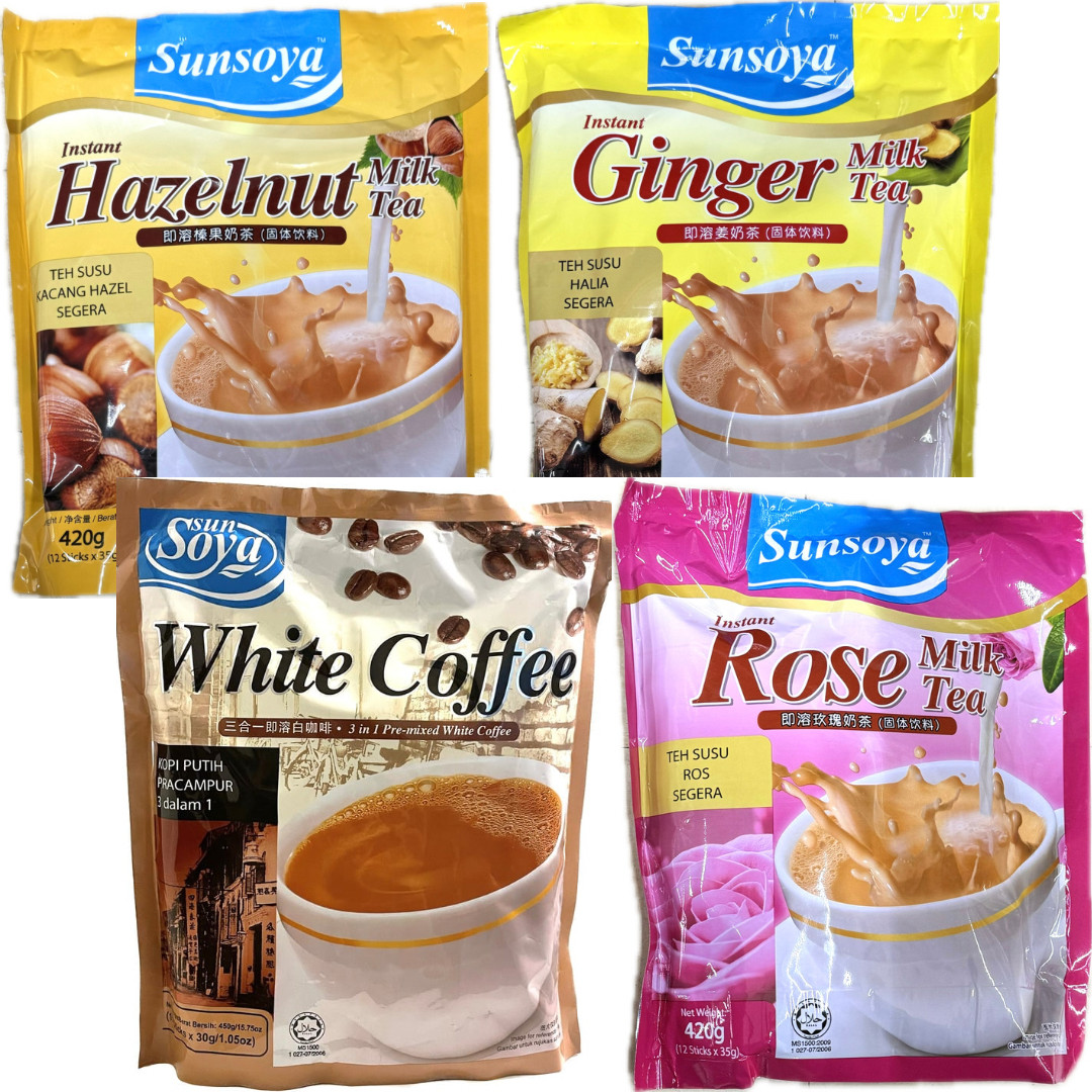 1 Pack Sun Soya Malaysia Instant Milk Tea Coffee Mix – Choose Flavor