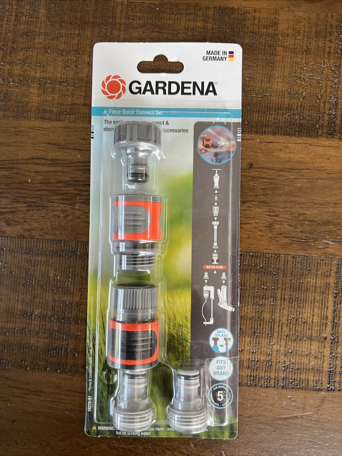 GARDENA 5 Piece Quick Connector Starter Set For any 5/8″ or 1/2″ 18270-81