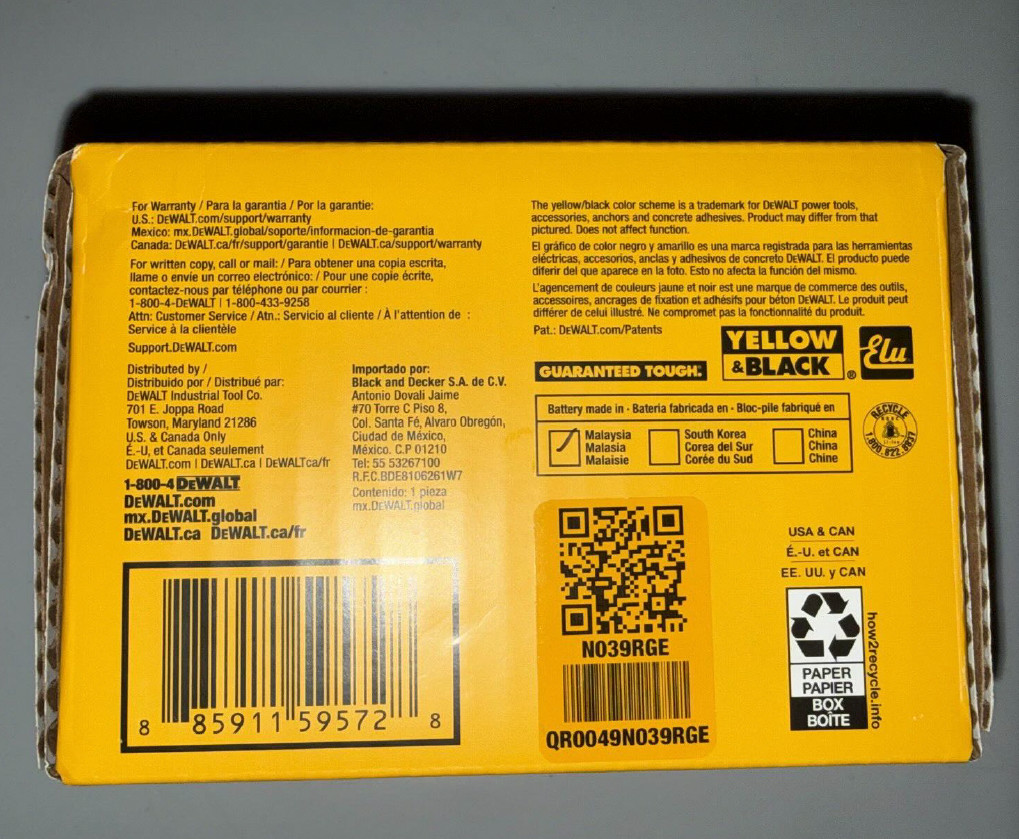 [NEW] (DCB612) DEWALT 20V/60V MAX* FLEXVOLT 12Ah Battery